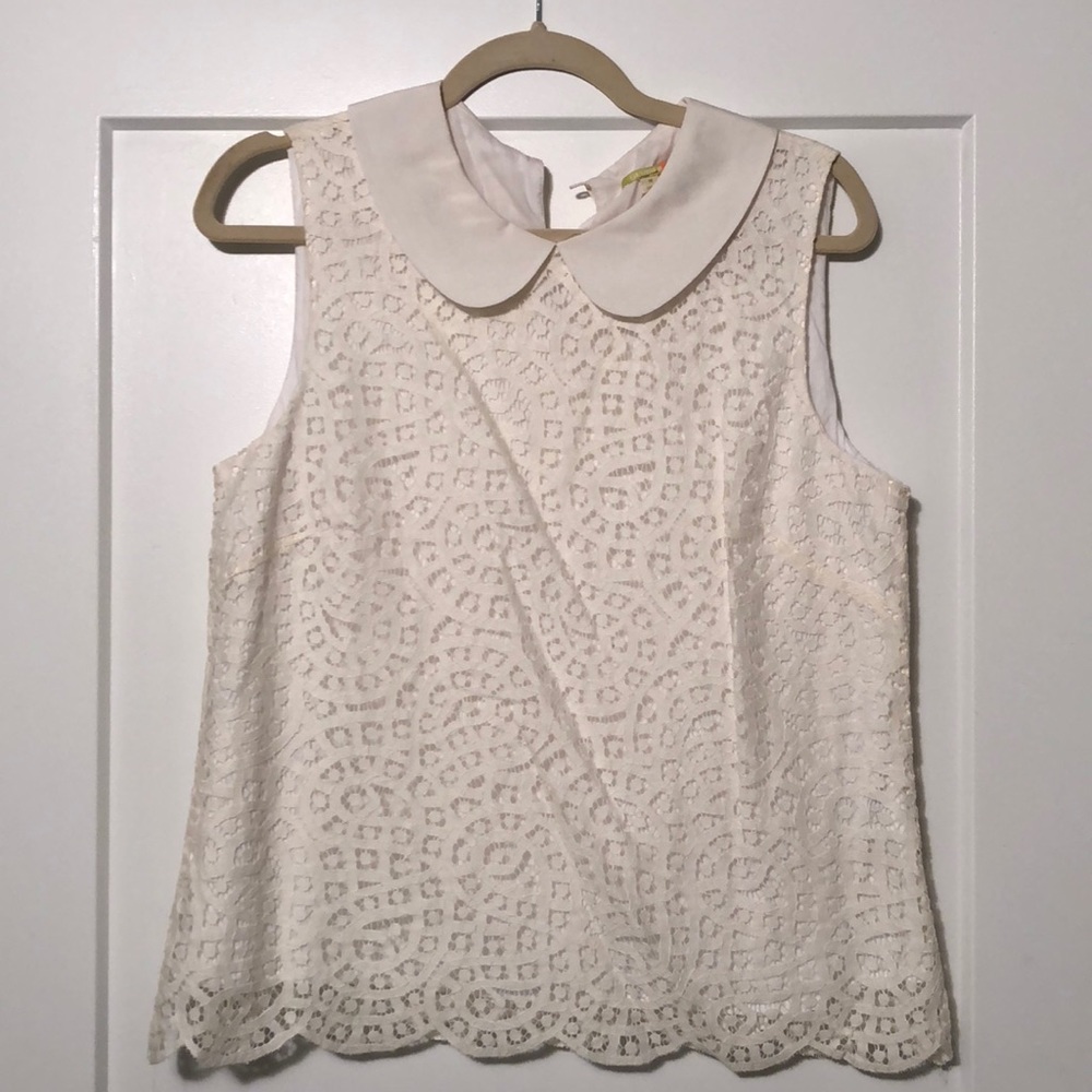White eyelet top